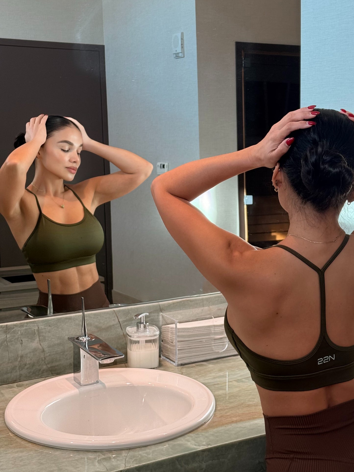 The Essential 2 Crop Tops – Terracotta & Military Green