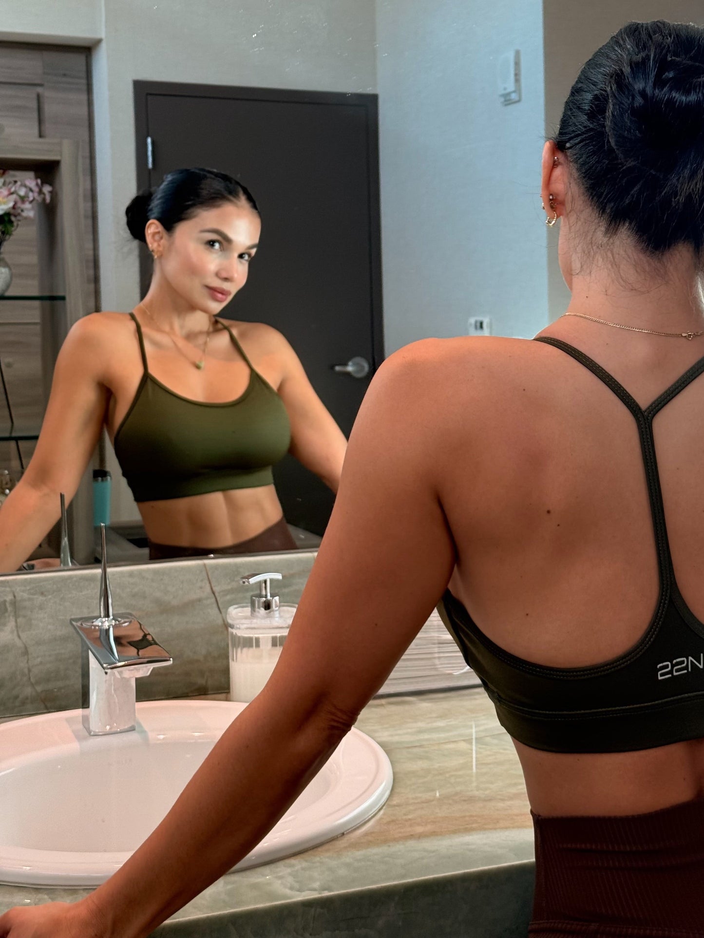 The Essential 2 Crop Tops – Terracotta & Military Green